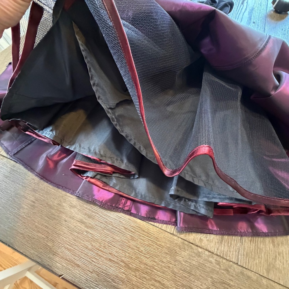 Laura Ashley Vintage 80s Strapless Velvet Taffeta Party Dress Black Purple - Picture 3 of 13